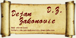 Dejan Zakonović vizit kartica